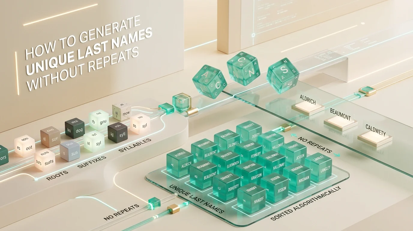 How to Generate Unique Last Names Without Repeats